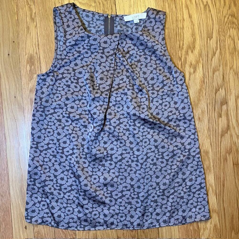 Ann Taylor LOFT Womens Size Small Cami Sleeveless Mauve & Taupe Top Shirt - Picture 2 of 9